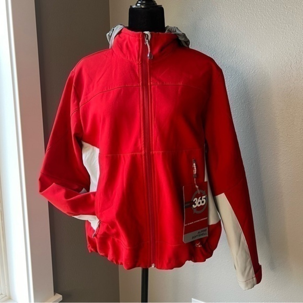 NWT Eddie Bauer women’s size XL Alpine Softshell red and gray jacket